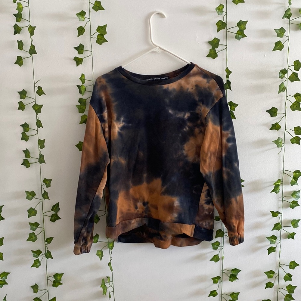 Balck- Brown tiedye crewneck